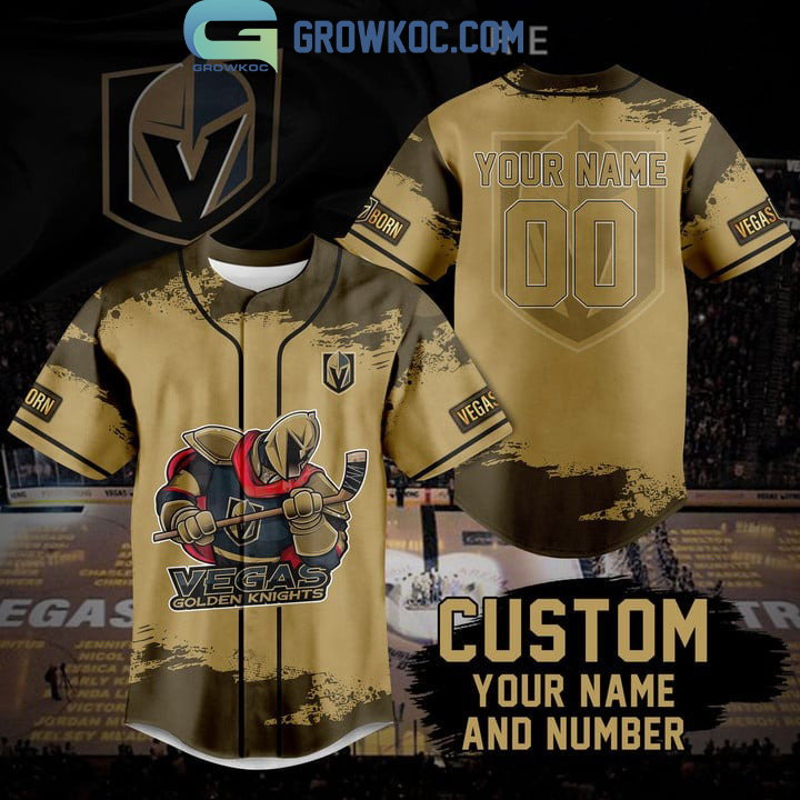 Vegas Golden Knights Custom Personalized Gold Design Baseball Jersey