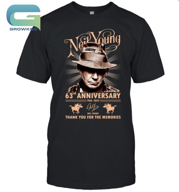 Neil Young 63rd Anniversary 1960-2023 Thank You For The Memories T-Shirt