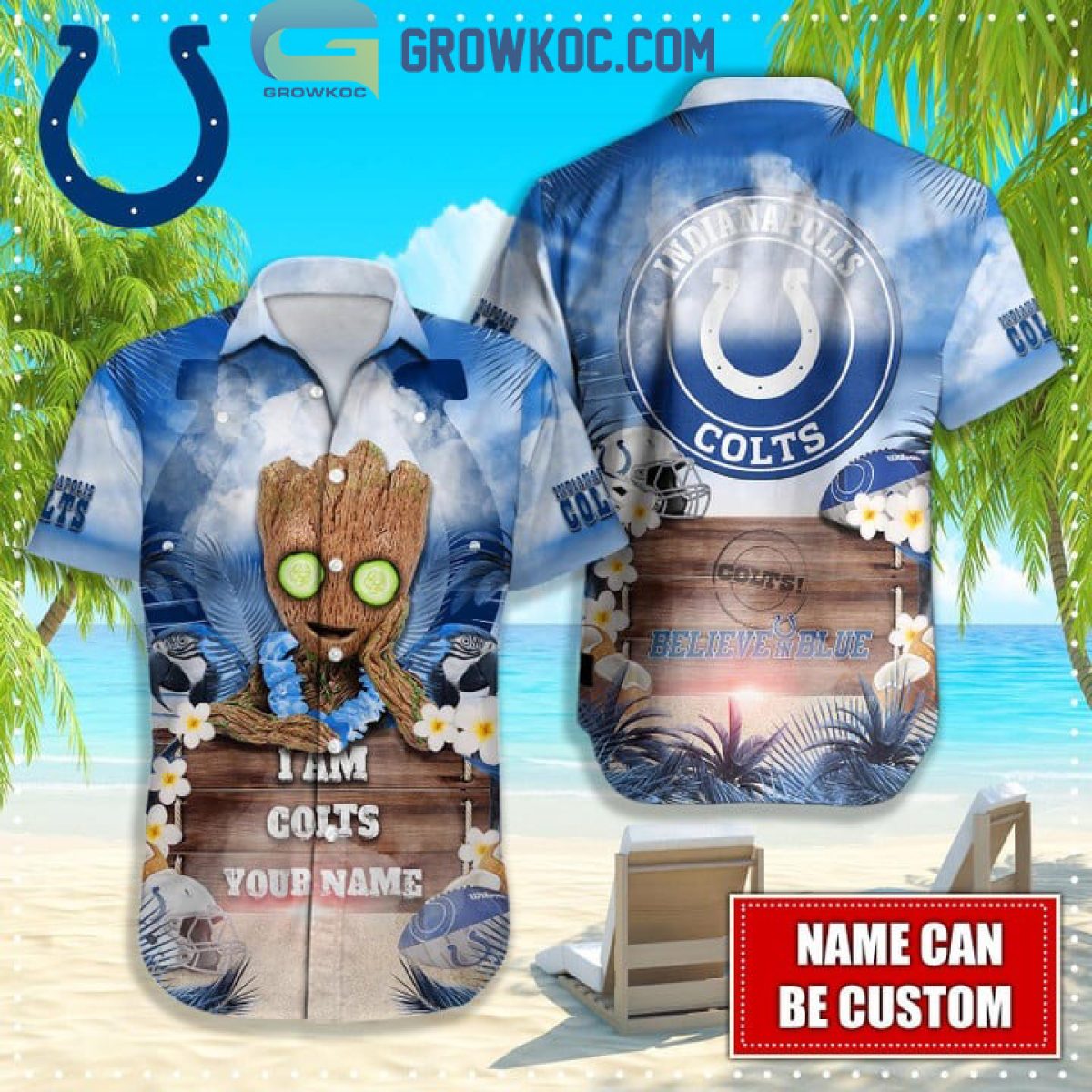 Custom Name Indianapolis Colts Hawaiian Shirt NFL Football Cheap