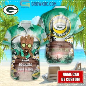 Green Bay Packers NFL Hawaiian Groot Design Button Shirt