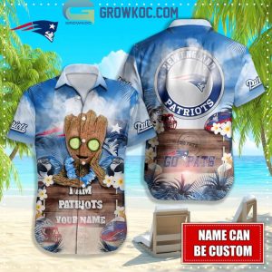 New England Patriots NFL Hawaiian Groot Design Button Shirt