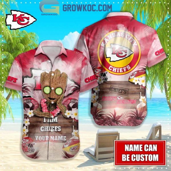 Kansas City Chiefs NFL Hawaiian Groot Design Button Shirt