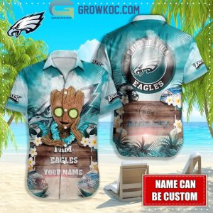 Philadelphia Eagles NFL Hawaiian Groot Design Button Shirt
