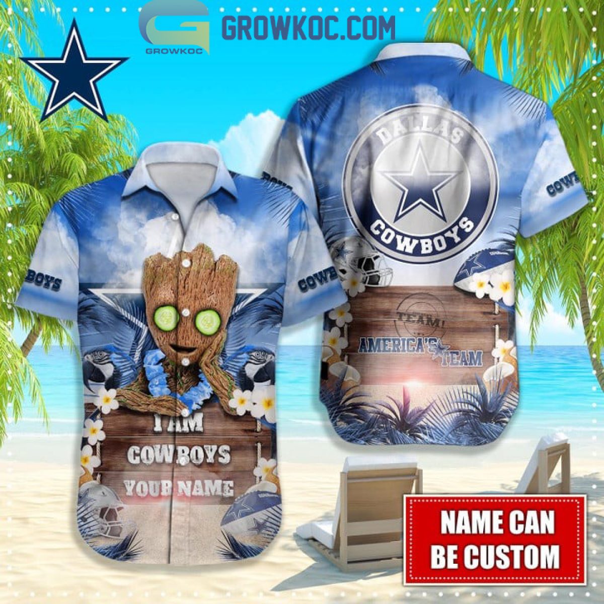 Dallas Cowboys NFL Personalized Hawaiian Shirt Hot Design For Fans