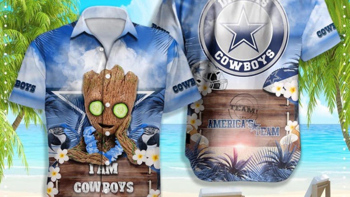 Dallas Cowboys NFL Hawaiian Groot Design Button Shirt - Growkoc