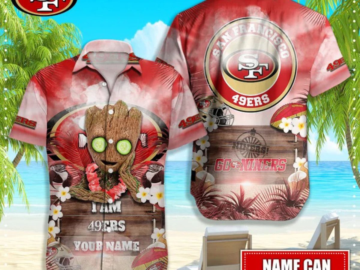 Personalized San Francisco 49er Hawaiian Shirt Custom Name 