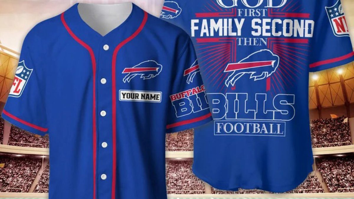 Buffalo Bills NFL Personalized God First Family Second Baseball Jersey -  Growkoc