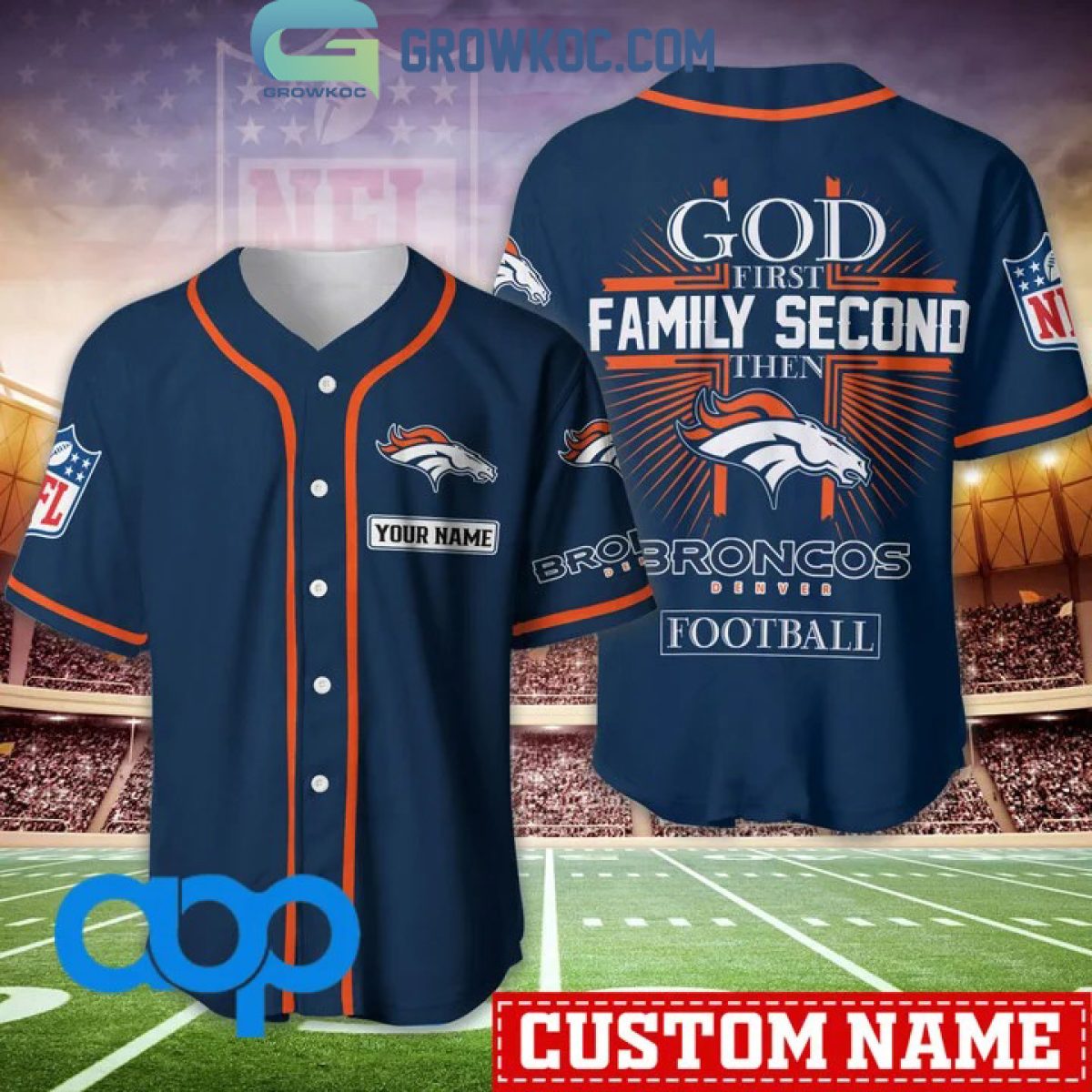 Denver broncos store baseball style jersey