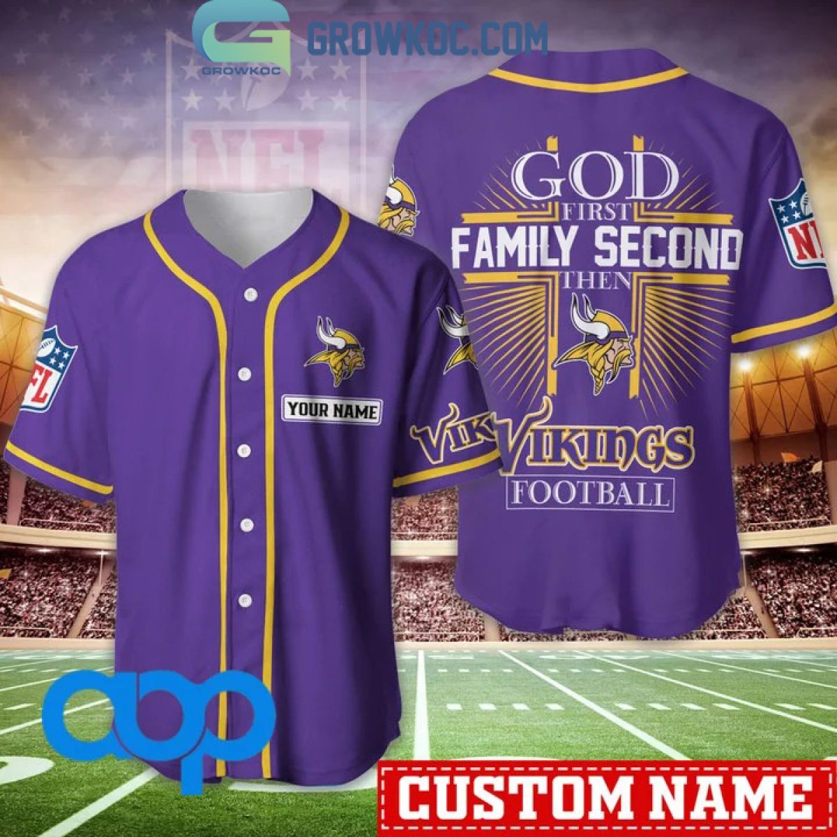Las Vegas Raiders NFL Personalized God First Family Second Baseball Jersey  - Growkoc