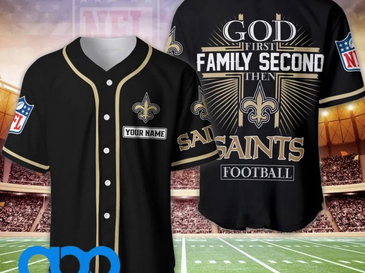 Personalized NFL New Orleans Saints Baseball Jersey Custom Name