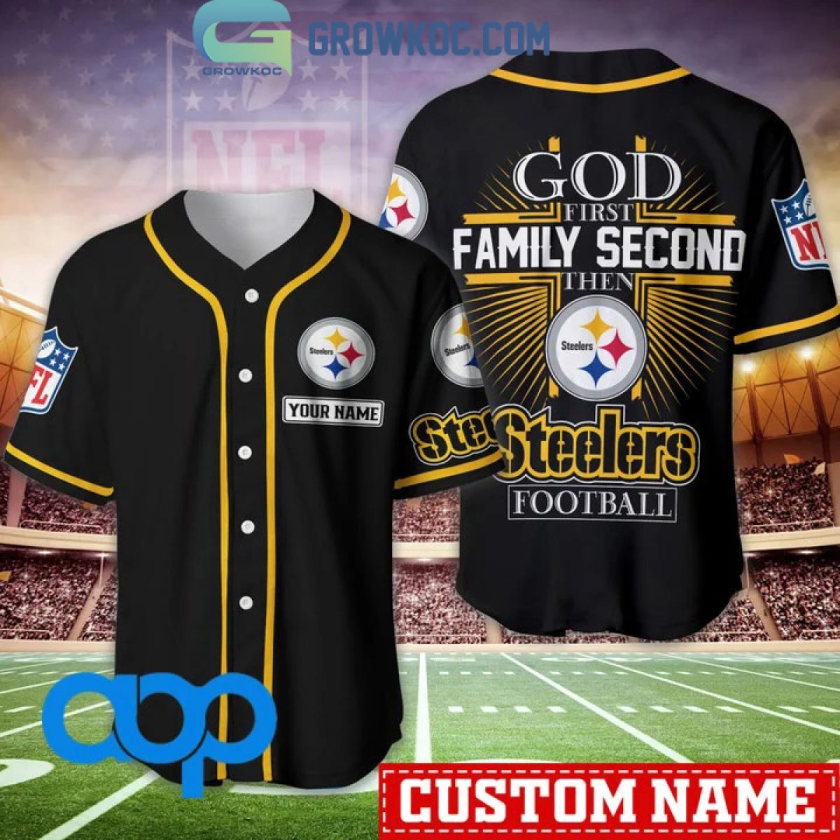 New Orleans Saints NFL Personalized God First Family Second Baseball Jersey  - Growkoc