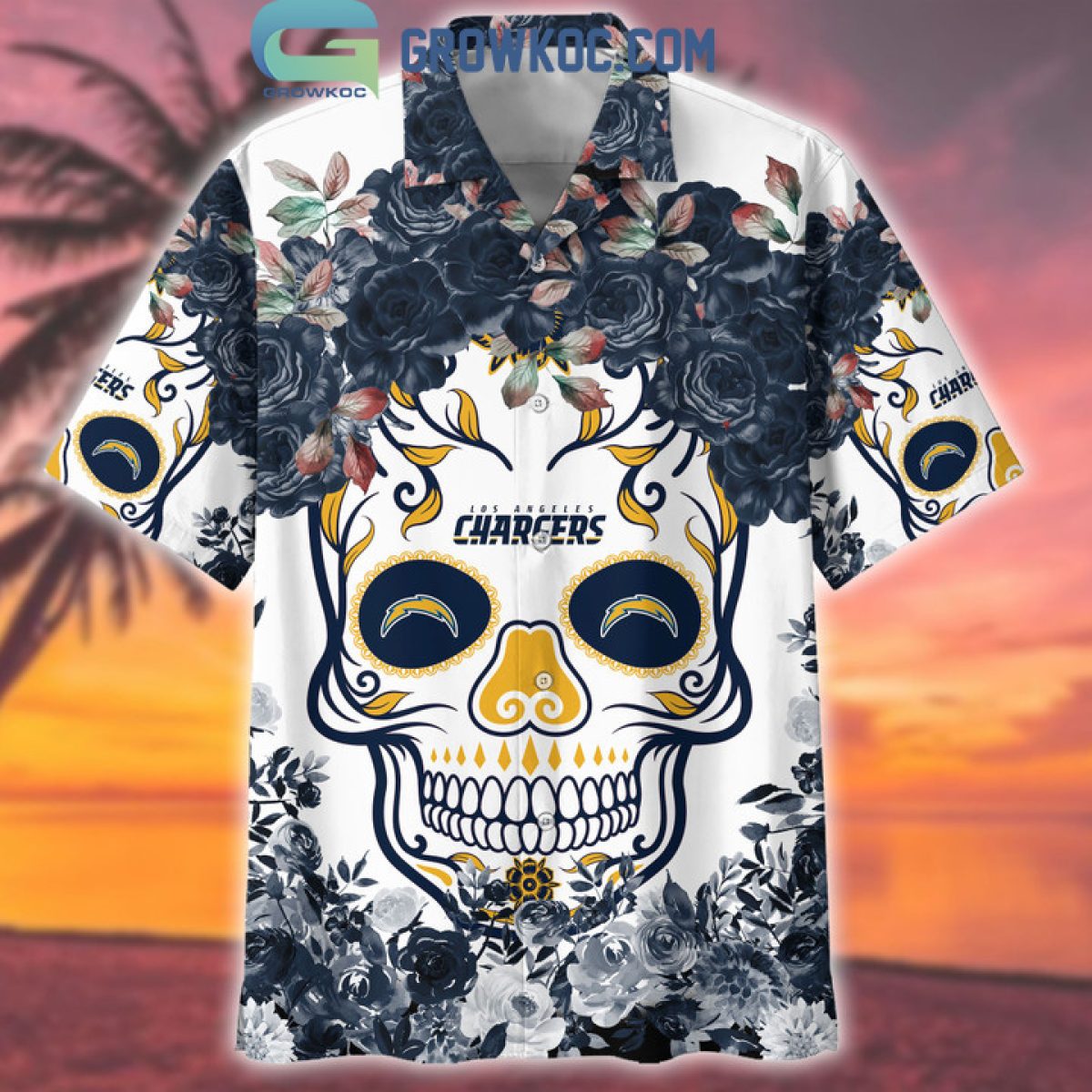 Minnesota Vikings Tropical Skull NFL Design 7 Beach Hawaiian Shirt