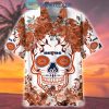 Carolina Panthers Skull Flower Hawaiian Shirt