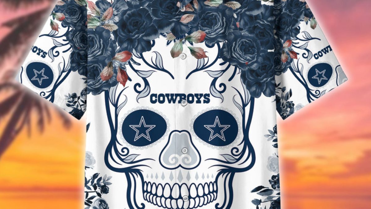 Dallas Cowboys Skull Flower Hawaiian Shirt - Growkoc