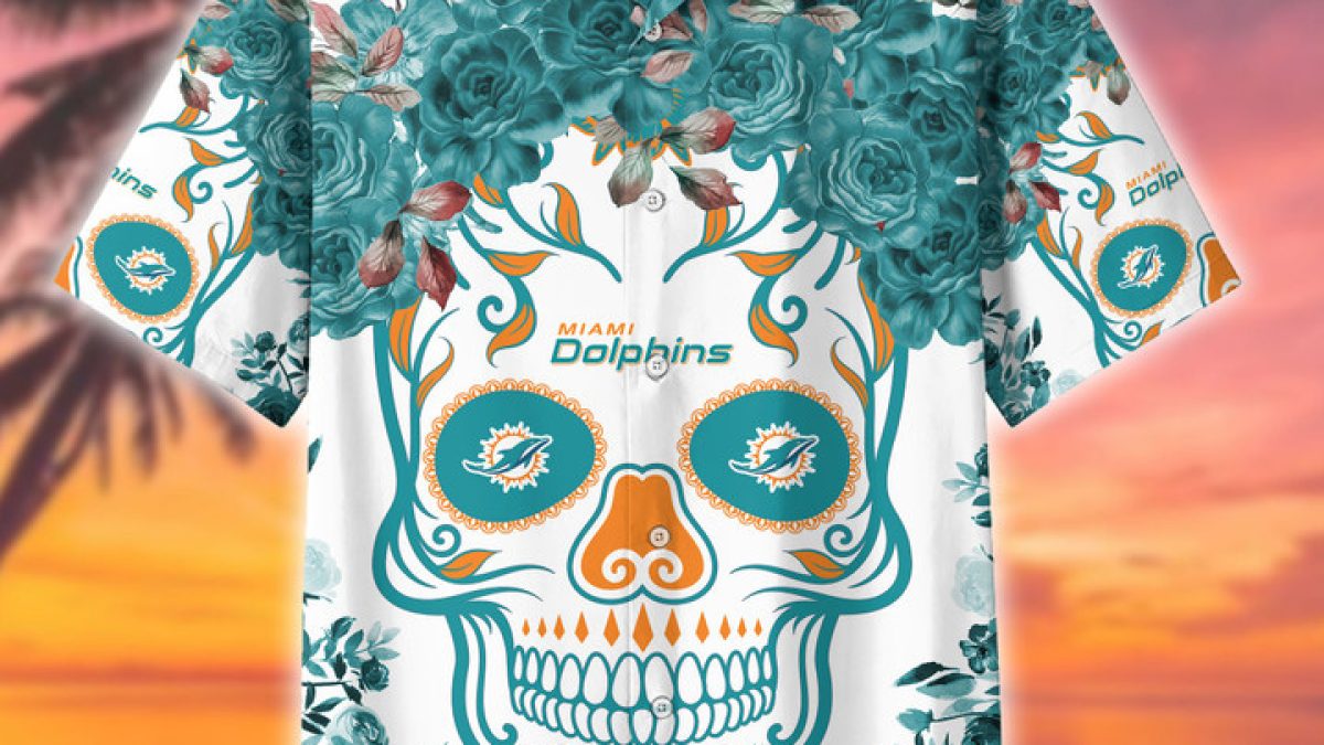 Miami Dolphins Skull Art Fleece Blanket