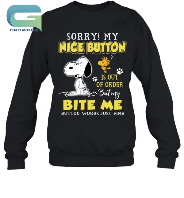 Snoopy Peanuts Sorry My Nice Button Is Out Of Order T-Shirt