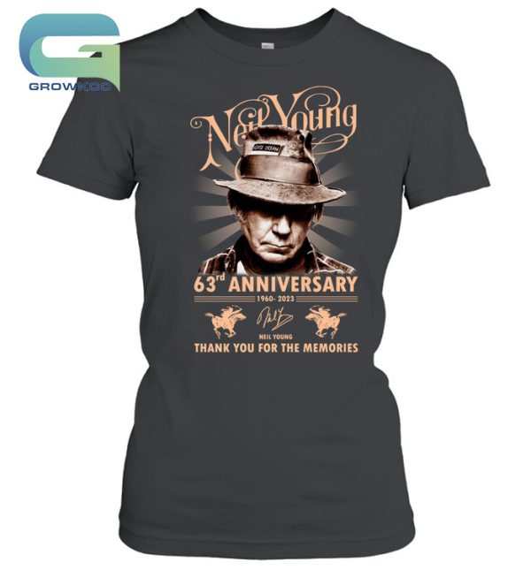 Neil Young 63rd Anniversary 1960-2023 Thank You For The Memories T-Shirt