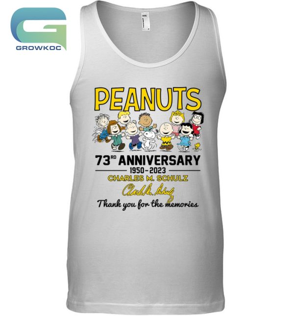 Peanuts Snoopy 73rd Anniversary 1950-2023 Thank You For The Memories T-Shirt