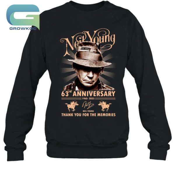Neil Young 63rd Anniversary 1960-2023 Thank You For The Memories T-Shirt