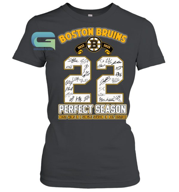 Boston Bruins Perfect Season 2022-2023 Most Wins In A Single Season In NHL History T-Shirt