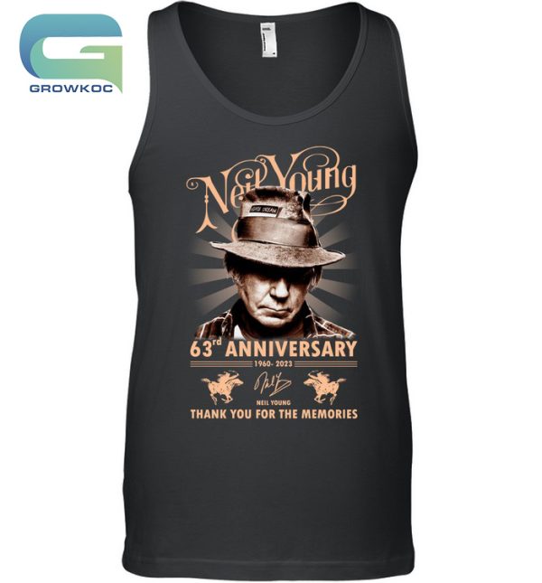 Neil Young 63rd Anniversary 1960-2023 Thank You For The Memories T-Shirt