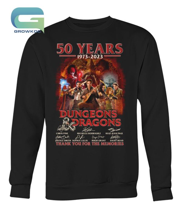 Dungeons & Dragons 50 Years 1973-2023 Thank You For The Memories T-Shirt