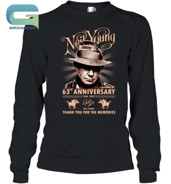 Neil Young 63rd Anniversary 1960-2023 Thank You For The Memories T-Shirt