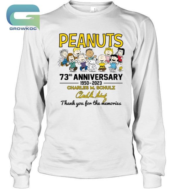 Peanuts Snoopy 73rd Anniversary 1950-2023 Thank You For The Memories T-Shirt