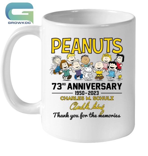 Peanuts Snoopy 73rd Anniversary 1950-2023 Thank You For The Memories T-Shirt