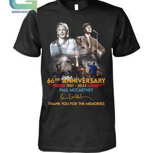 Paul Mccartney 66th Anniversary 1957-2023 Thank You For The Memories T-Shirt
