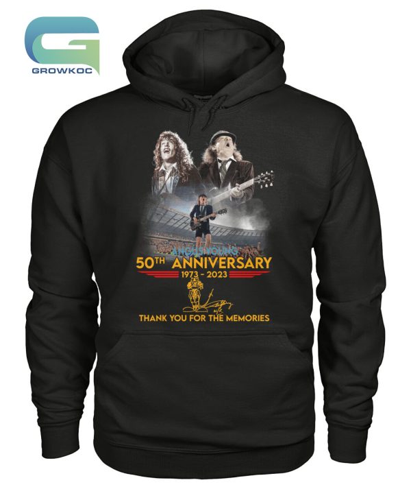 Angus Young 50th Anniversary 1973-2023 Thank You For The Memories T-Shirt