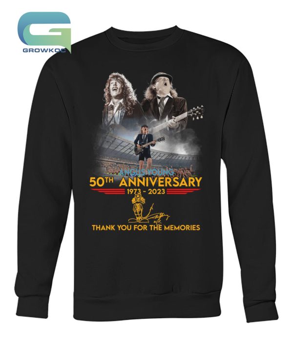 Angus Young 50th Anniversary 1973-2023 Thank You For The Memories T-Shirt