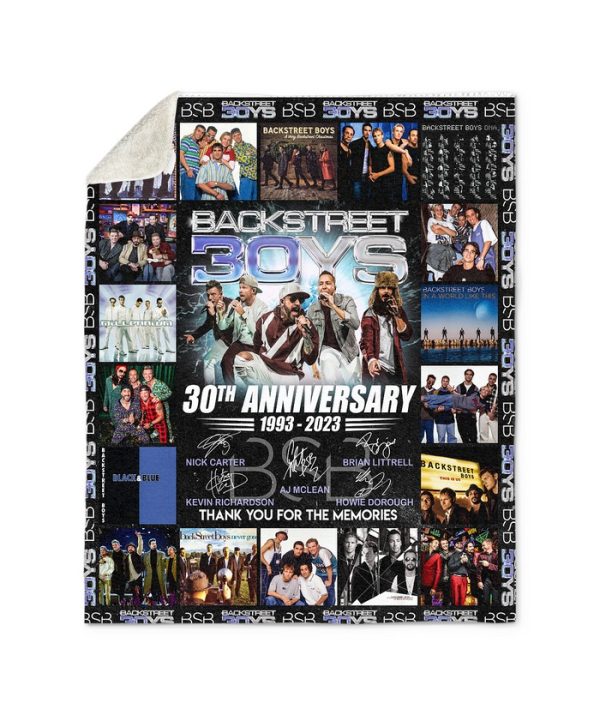 Backstreet Boys 30th Anniversary 1993-2023 Thank You For The Memories Fleece Blanket, Quilt