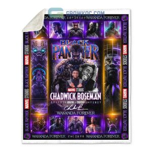 Black Panther Chadwick Boseman 1976-2023 Wakanda Forever Marvel Studios Fleece Blanket, Quilt