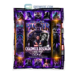 Black Panther Chadwick Boseman 1976-2023 Wakanda Forever Marvel Studios Fleece Blanket, Quilt