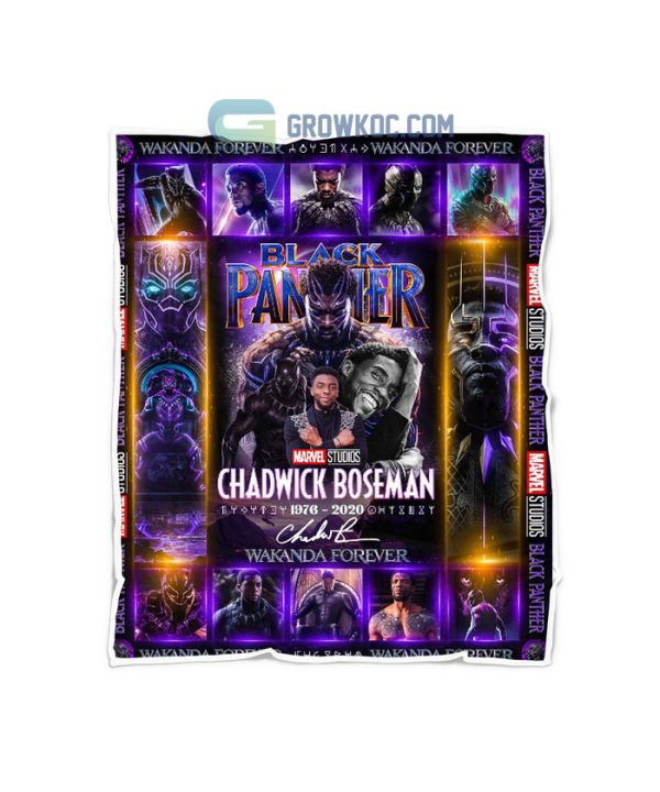 Black Panther Chadwick Boseman 1976-2023 Wakanda Forever Marvel Studios Fleece Blanket, Quilt