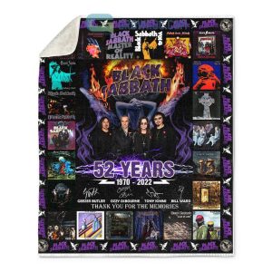 Black Sabbath 52 Years 1970-2022 Thank You For The Memories Fleece Blanket, Quilt