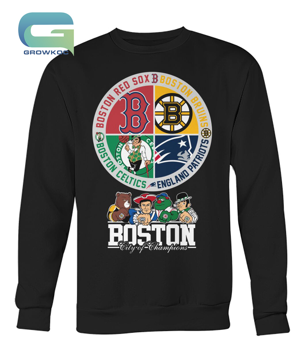 Boston Red Sox Boston Celtics New England Patriots Boston Bruins T-Shirt -  TeeNavi