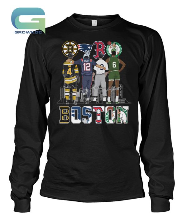 Boston City Of Champions Legends Celtics Bruins Red Sox and New England Patriots T-Shirt