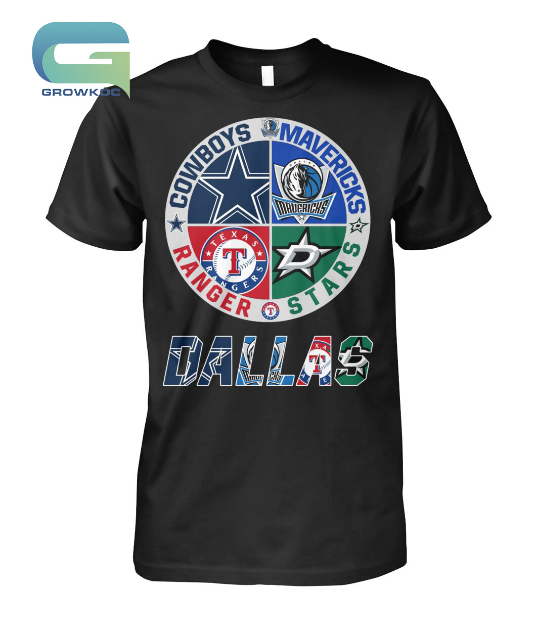 DALLAS Dallas FC Dallas Mavericks Dallas Cowboys Dallas Stars Texas Rangers  shirt