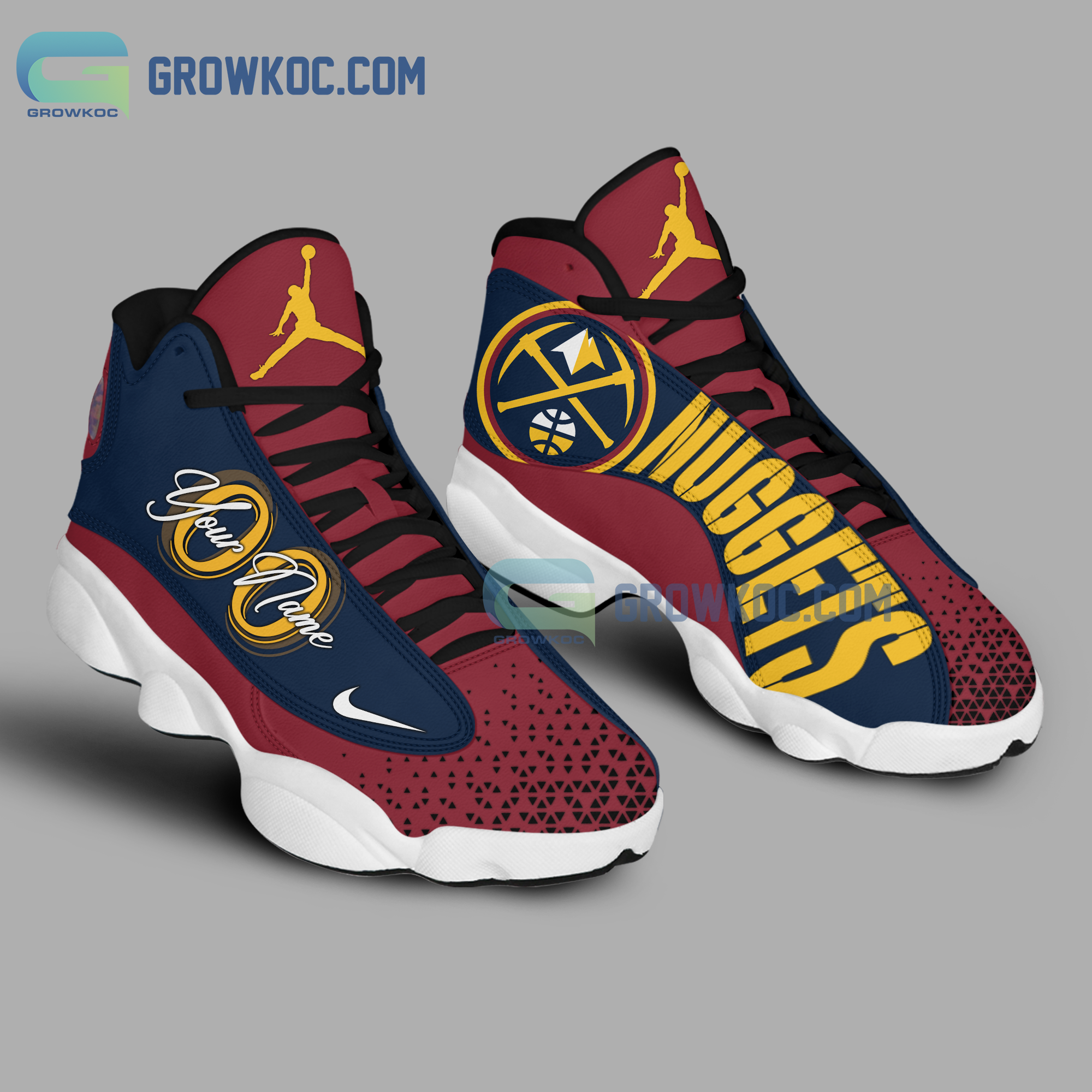 Denver Nuggets NBA Personalized Air Jordan 13 Shoes - Growkoc