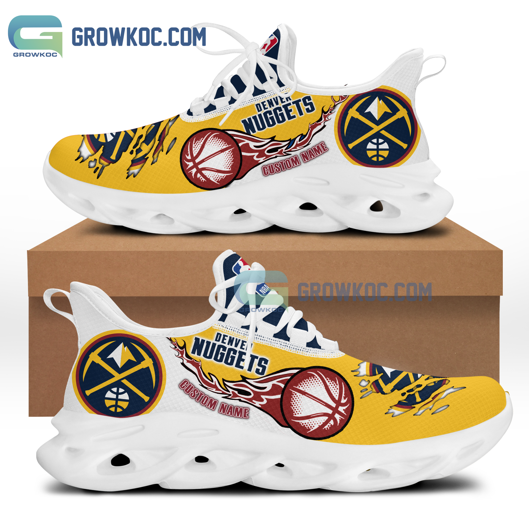 Denver Nuggets NBA Personalized Max Soul Shoes
