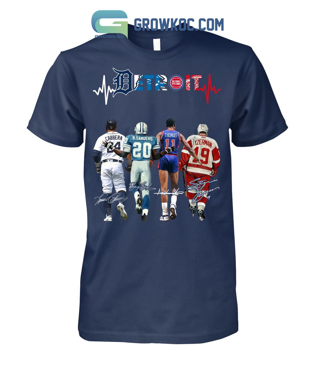 Detroit Lions Tigers Pistons And Red Wings Sport T-Shirt