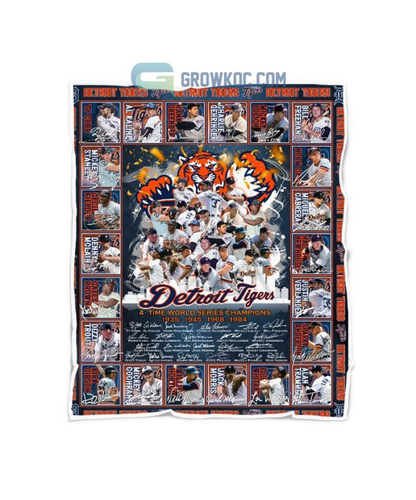 Detroit Tigers 4 – Time World Series Champions Legends Fleece Blanket, Quilt