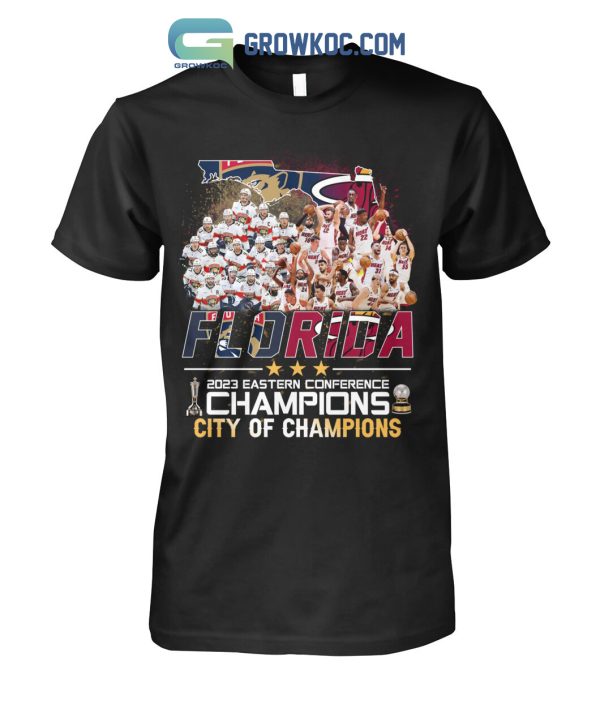 Flodira Panthers Miami Heat 2023 Eastern Conference Champions T-Shirt