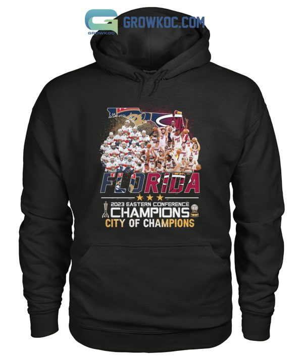 Flodira Panthers Miami Heat 2023 Eastern Conference Champions T-Shirt