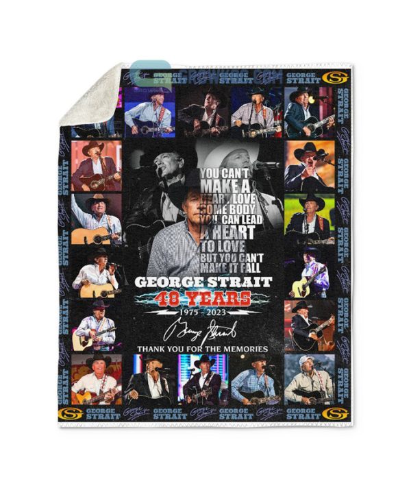 George Strait 48 Years 1975-2023 Thank You For The Memories Fleece Blanket, Quilt