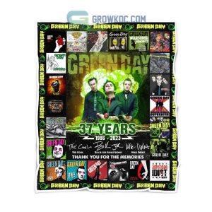 Greenday 37 Years 1986-2023 Thank You For The Memories  Fleece Blanket, Quilt