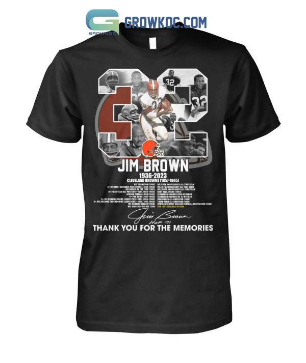 Jim Brown 1936-2023 Cleveland Browns 32 Thank You T-Shirt