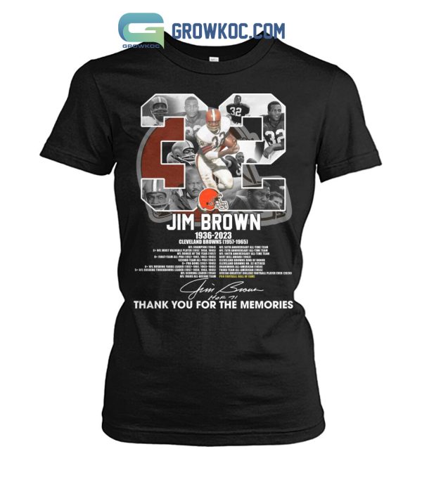 Jim Brown 1936-2023 Cleveland Browns 32 Thank You T-Shirt
